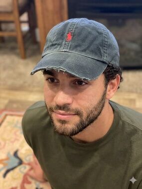 Polo Ralph Lauren  vintage Black Adjustable leather Baseball Cap Classic